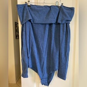 NWT Off the Shoulder Long Sleeve Bodysuit Snap Closure